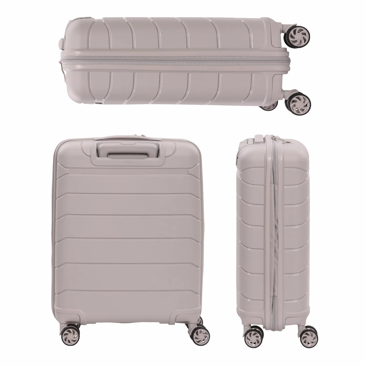 Aerolite Premium PP Expandable Cabin Suitcase 55x40x20cm to 55x40x23cm, Ryanair & Wizz Air Priority Max Size, Lightweight Polypropylene Hard Shell Carry-On with 4 Wheels & TSA Lock - Cream - Image 7