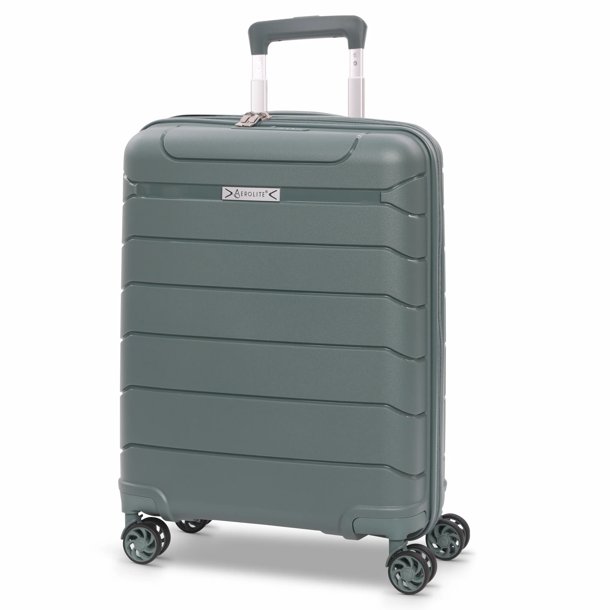 Aerolite Premium PP Expandable Cabin Suitcase 55x40x20cm to 55x40x23cm, Ryanair & Wizz Air Priority Max Size, Lightweight Polypropylene Hard Shell Carry-On with 4 Wheels & TSA Lock - Green - Image 8