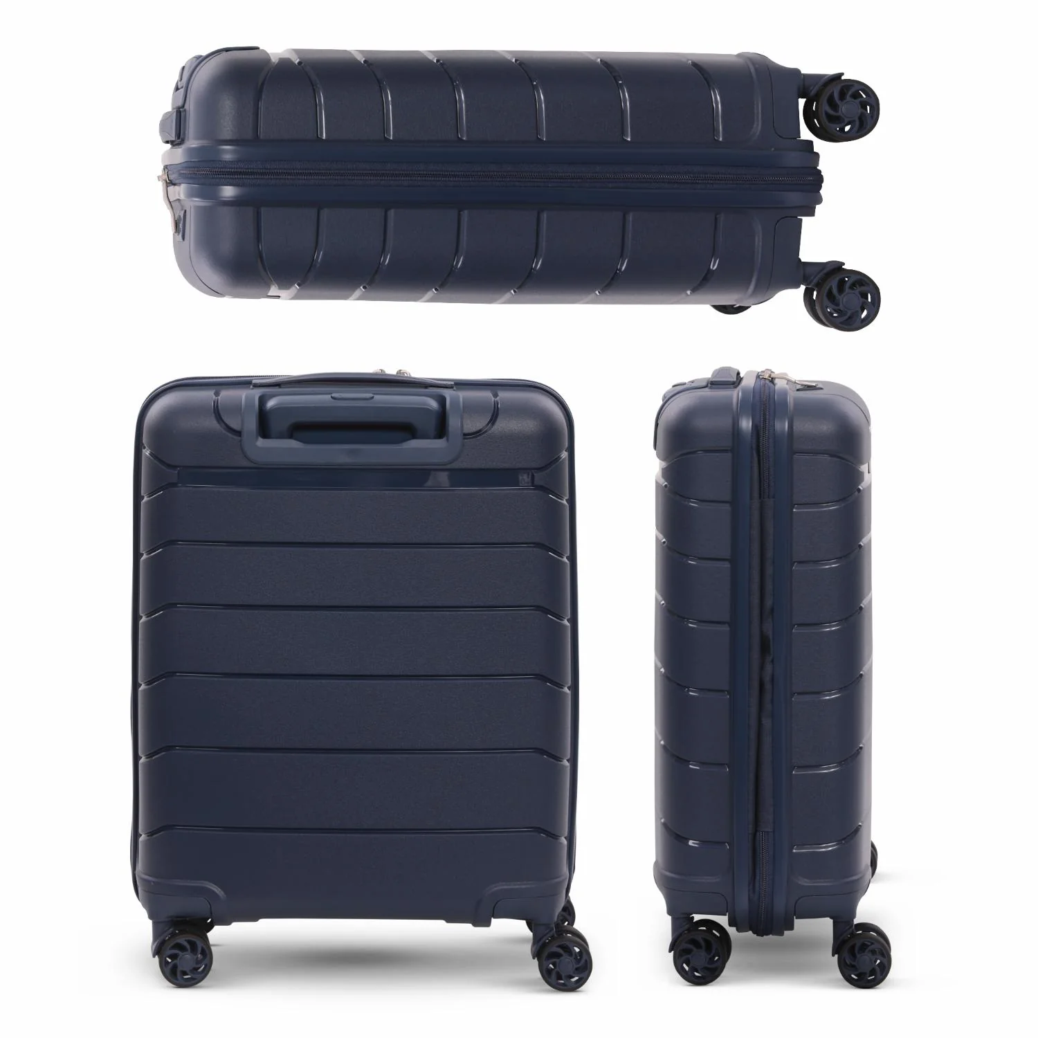 Aerolite Premium PP Expandable Cabin Suitcase 55x40x20cm to 55x40x23cm, Ryanair & Wizz Air Priority Max Size, Lightweight Polypropylene Hard Shell Carry-On with 4 Wheels & TSA Lock - Navy - Image 7