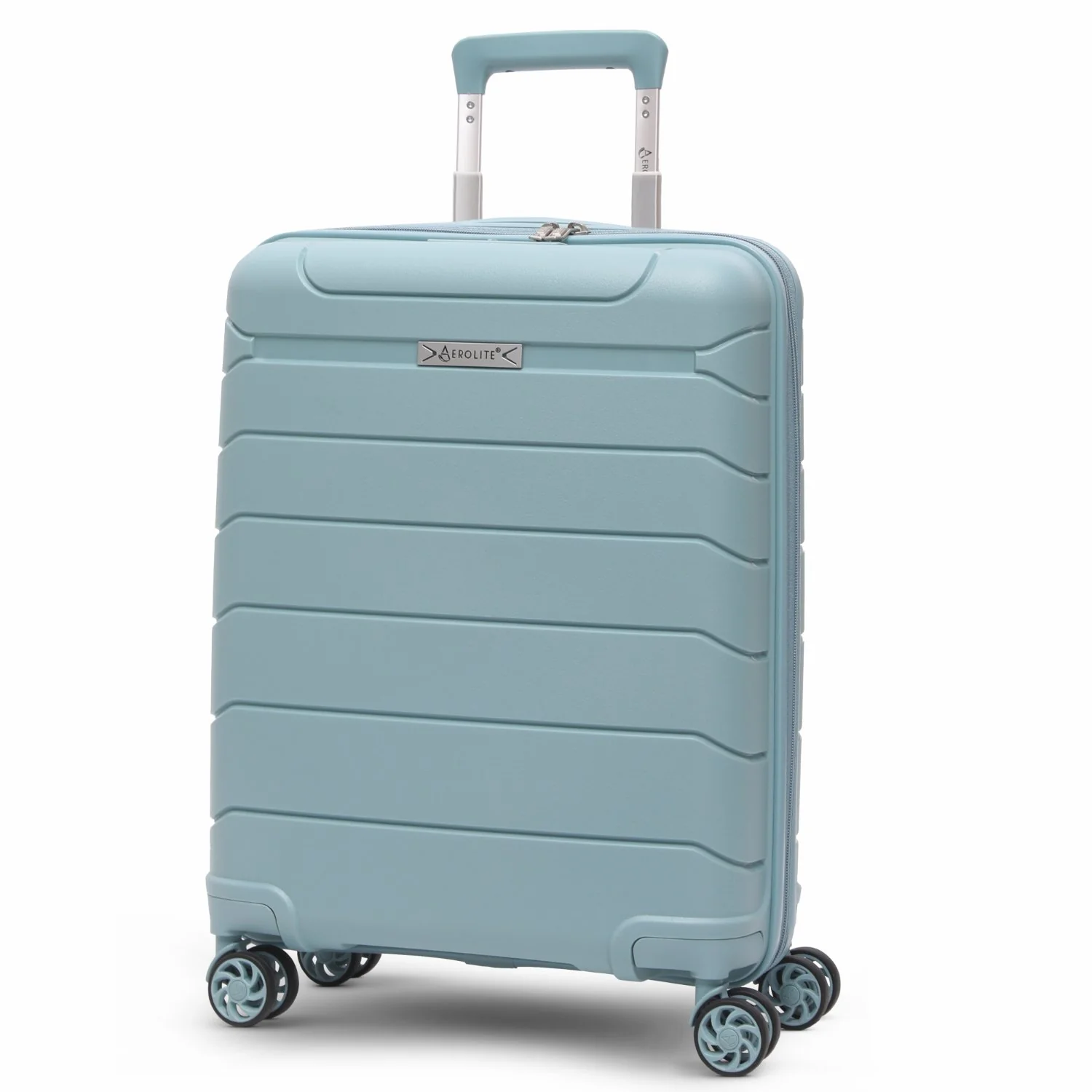 Aerolite Premium PP 4 Piece Hard Shell 4 Dual Wheel Spinner Travel Luggage Suitcase Set , Expandable Cabin + Medium + Large + Extra Large - Sage - Image 3