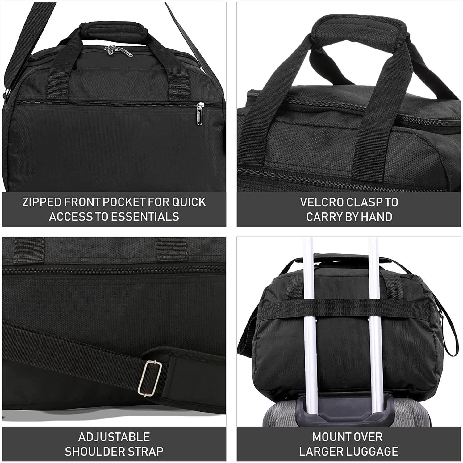 Aerolite Travel Bundle – 55x40x20/23cm Expandable Cabin Suitcase + 40x20x25cm Ryanair-Free Underseat Bag with TSA Lock – Lightweight, Airline-Approved Set (Black) - Image 14