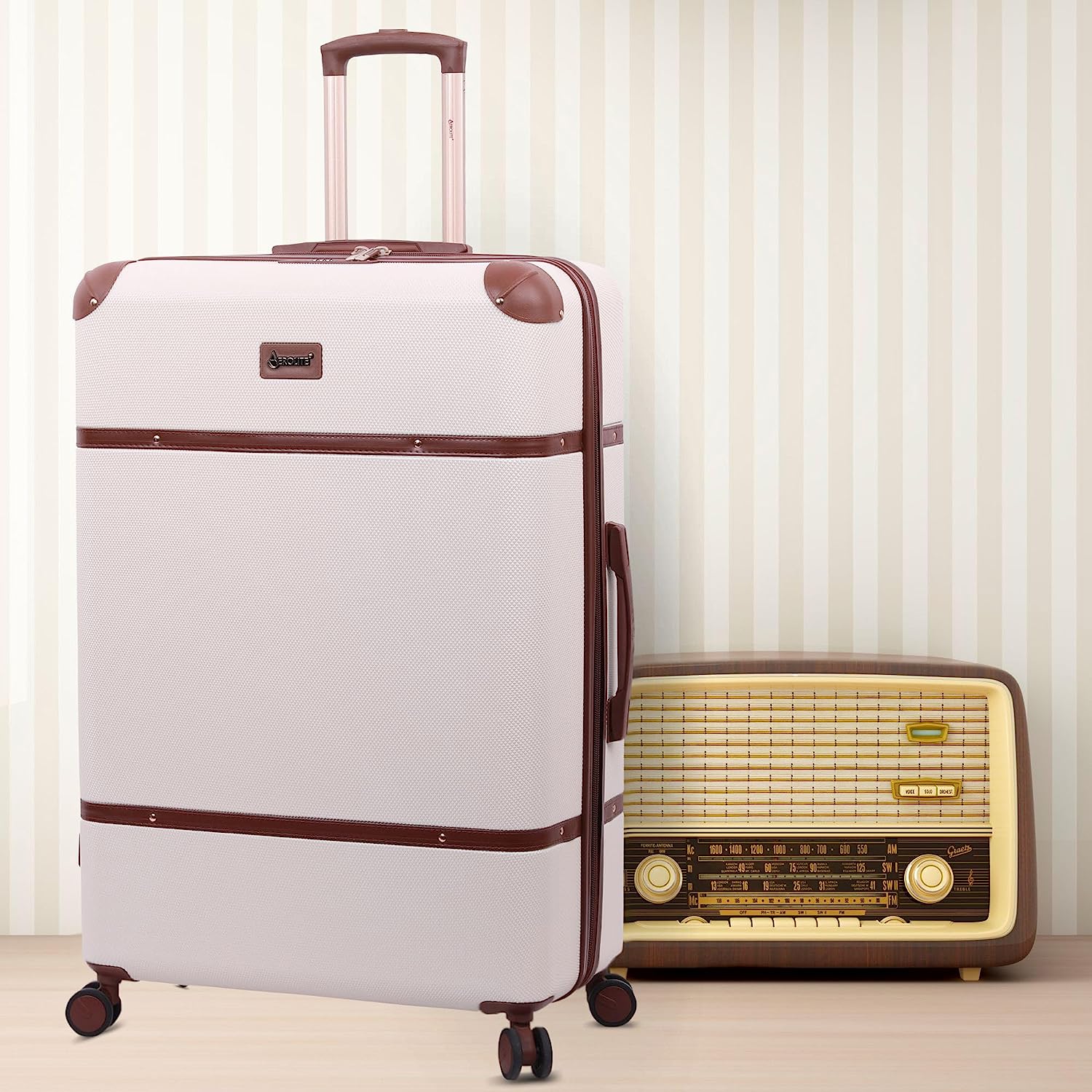 Aerolite Vintage Classic Retro Style Lightweight ABS Hard Shell Luggage With In-Built TSA Lock & Ultra Quiet Hinomoto 8-Wheels (Cabin 21", Medium 25", Large 29") - Image 18