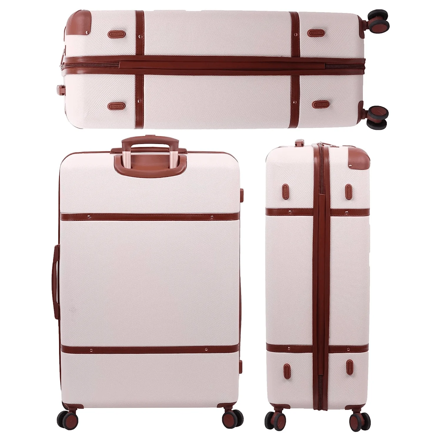 Aerolite Vintage Classic Retro Style Lightweight ABS Hard Shell Luggage With In-Built TSA Lock & Ultra Quiet Hinomoto 8-Wheels (Cabin 21", Medium 25", Large 29") - Image 19