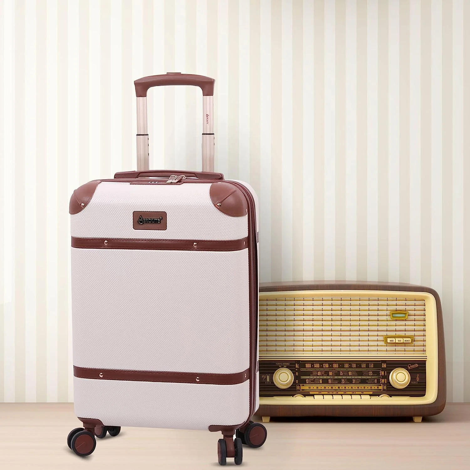 Aerolite Vintage Classic Retro Style Lightweight ABS Hard Shell Luggage With In-Built TSA Lock & Ultra Quiet Hinomoto 8-Wheels (Cabin 21", Medium 25", Large 29") - Image 7