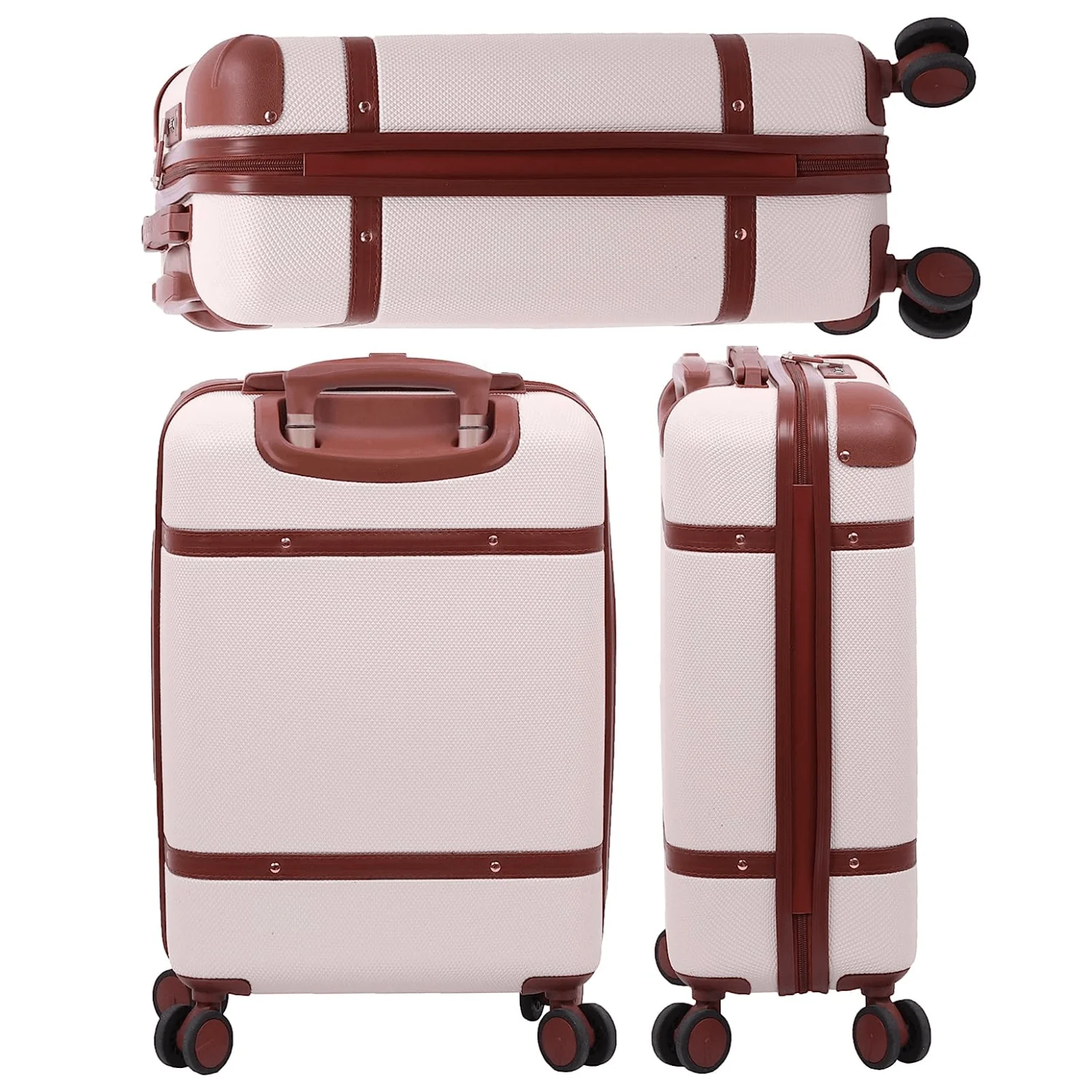 Aerolite Vintage Classic Retro Style Lightweight ABS Hard Shell Luggage With In-Built TSA Lock & Ultra Quiet Hinomoto 8-Wheels (Cabin 21", Medium 25", Large 29") - Image 8