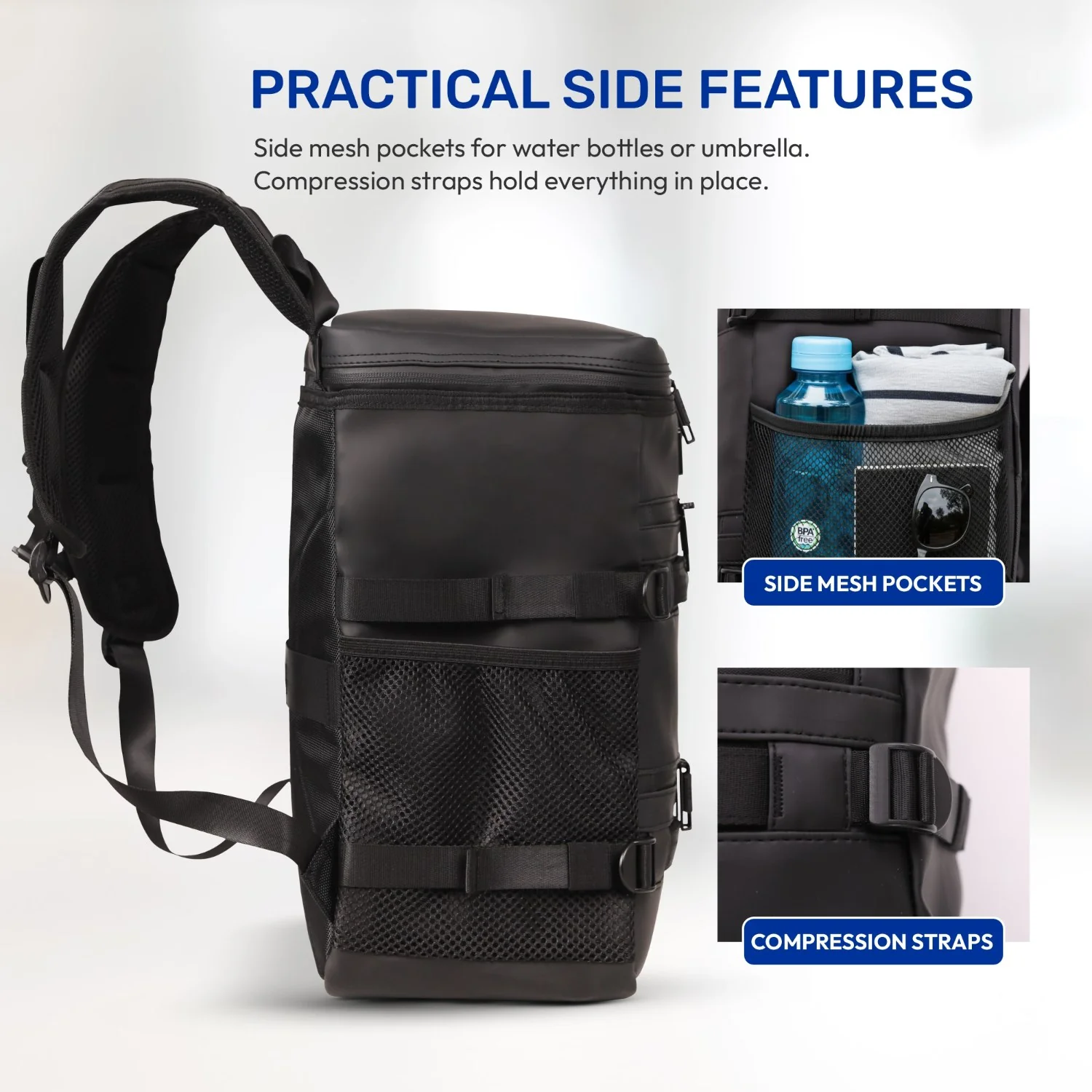Aerolite Waterproof Backpack – Ryanair & Wizz Air Free Underseat Size 40×20×25 cm, 20L Cabin Rucksack with 14″ Laptop Sleeve, Multiple Pockets & Travel Essentials – Black - Image 6