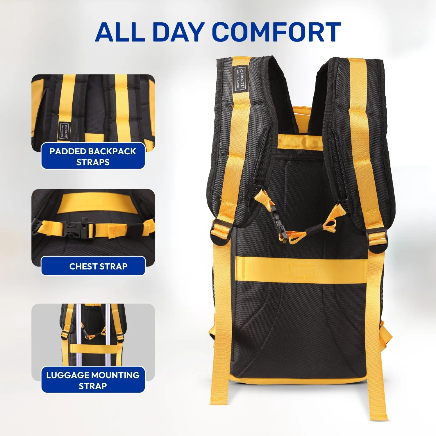 Aerolite Waterproof Backpack – Ryanair & Wizz Air Free Underseat Size 40×20×25 cm, 20L Cabin Rucksack with 14″ Laptop Sleeve, Multiple Pockets & Travel Essentials – Mango - Image 8