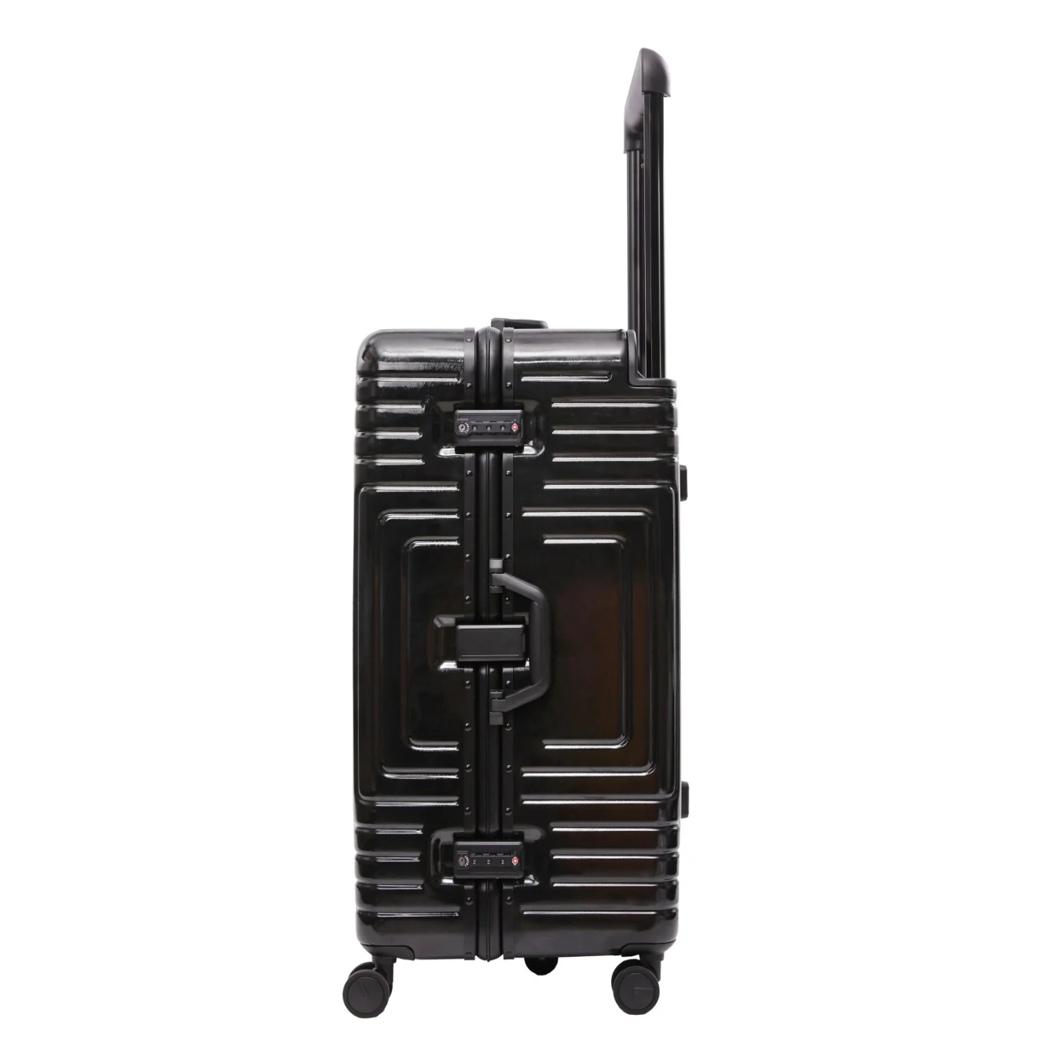 Aerolite Zipperless  Aluminium Frame Trunk, Premium Trunk Suitcase, TSA Latch-Lock, Aluminium Frame, Silent Hinomoto Wheels, 97.6L Large Luggage - Black - Image 15