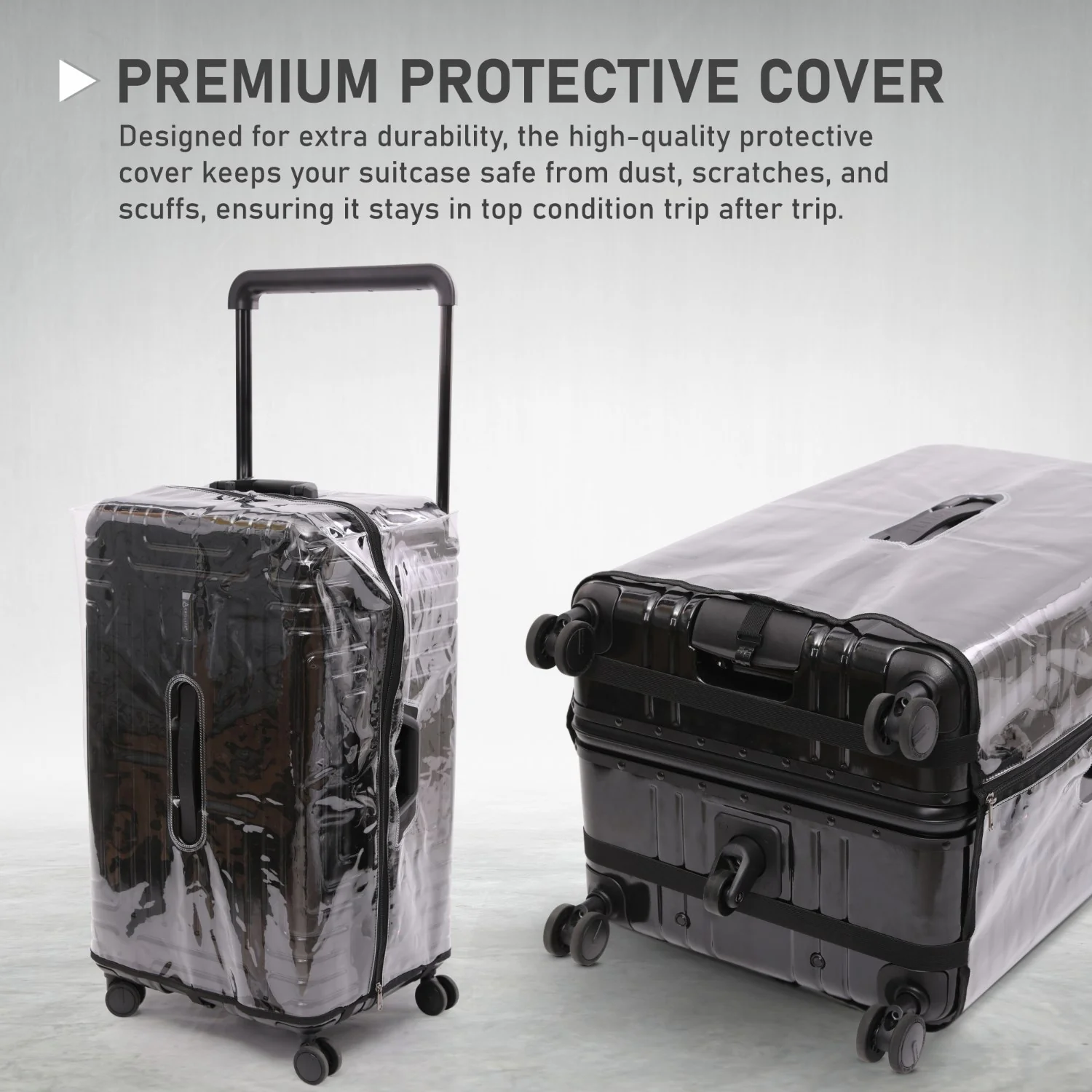 Aerolite Zipperless  Aluminium Frame Trunk, Premium Trunk Suitcase, TSA Latch-Lock, Aluminium Frame, Silent Hinomoto Wheels, 97.6L Large Luggage - Black - Image 8