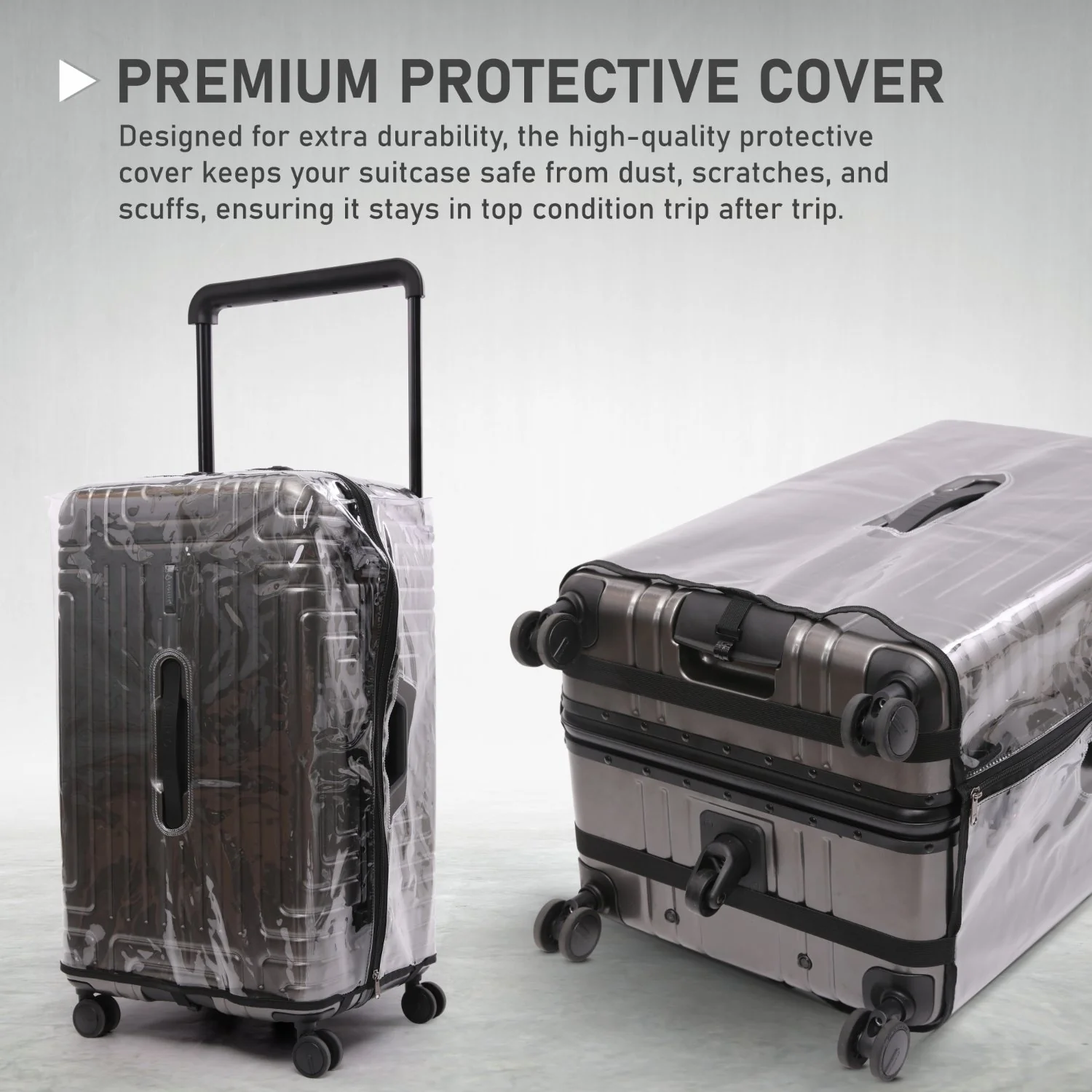 Aerolite Zipperless  Aluminium Frame Trunk, Premium Trunk Suitcase, TSA Latch-Lock, Aluminium Frame, Silent Hinomoto Wheels, 97.6L Large Luggage - Charcoal - Image 8