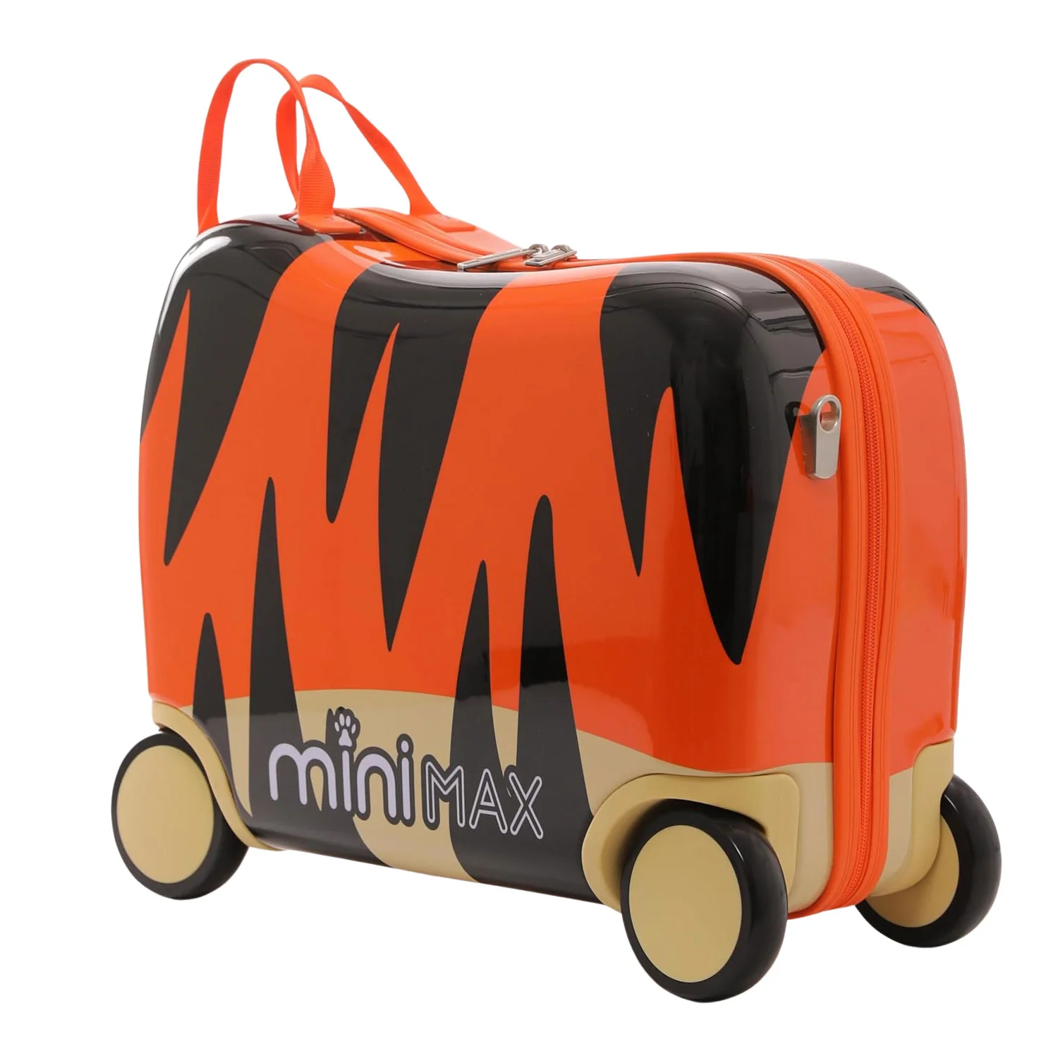 MiniMax 45x36x20cm Kids Tiger Ride-On Suitcase 4PC Set – EasyJet Max Size 29L Children’s Cabin Luggage with Drawstring Bag, Neck Pillow & Stickers - Image 8