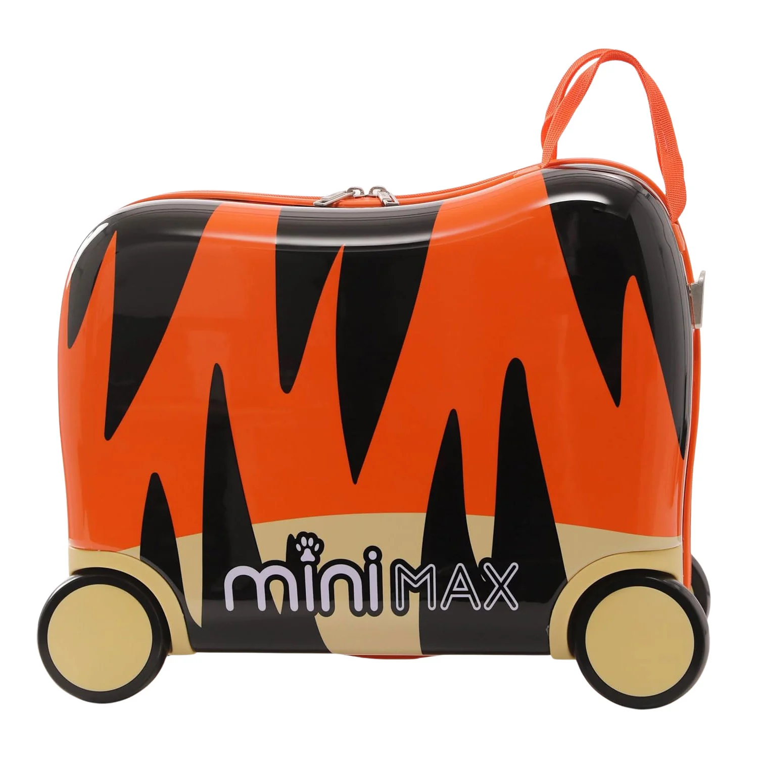MiniMax 45x36x20cm Kids Tiger Ride-On Suitcase 4PC Set – EasyJet Max Size 29L Children’s Cabin Luggage with Drawstring Bag, Neck Pillow & Stickers - Image 9